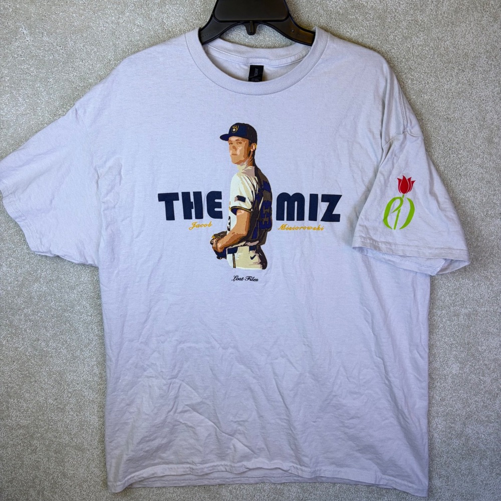Milwaukee Brewers The Miz Jacob Misiorowski T-Shirt Men XL Grey MLB Baseball SGA